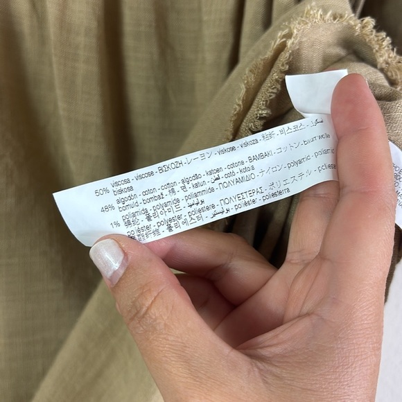 Zara Limited Edition Bohemian Taupe Tan Midi Dress size Large - Picture 7 of 14